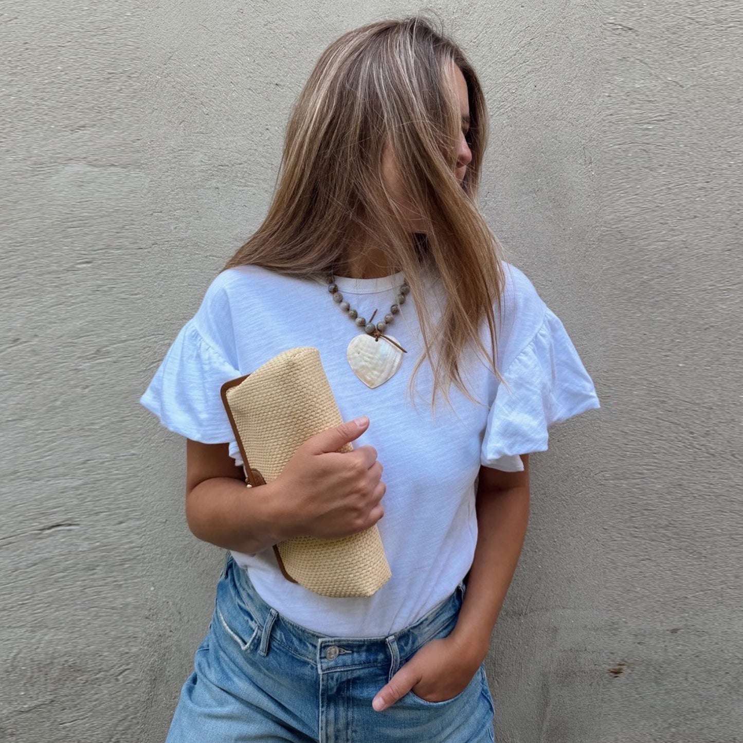 Raffia Clutch Bag